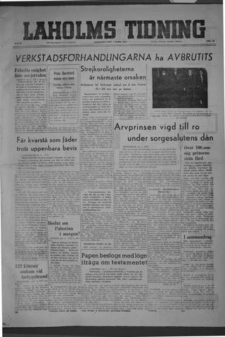 Förstasidan, Onsdag 5 februari 1947
