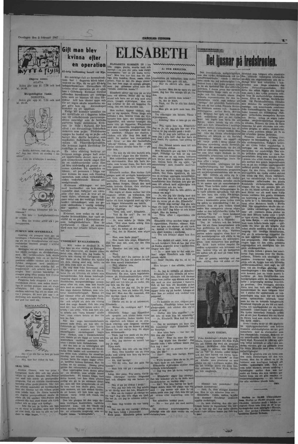Laholms Tidning Onsdag 5 februari 1947, sida 5
