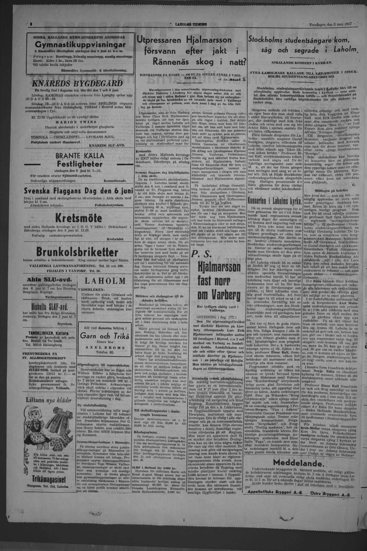 Laholms Tidning Torsdag 5 juni 1947, sida 2