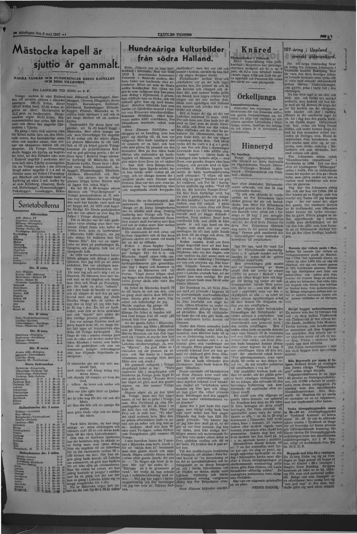 Laholms Tidning Måndag 5 maj 1947, sida 5