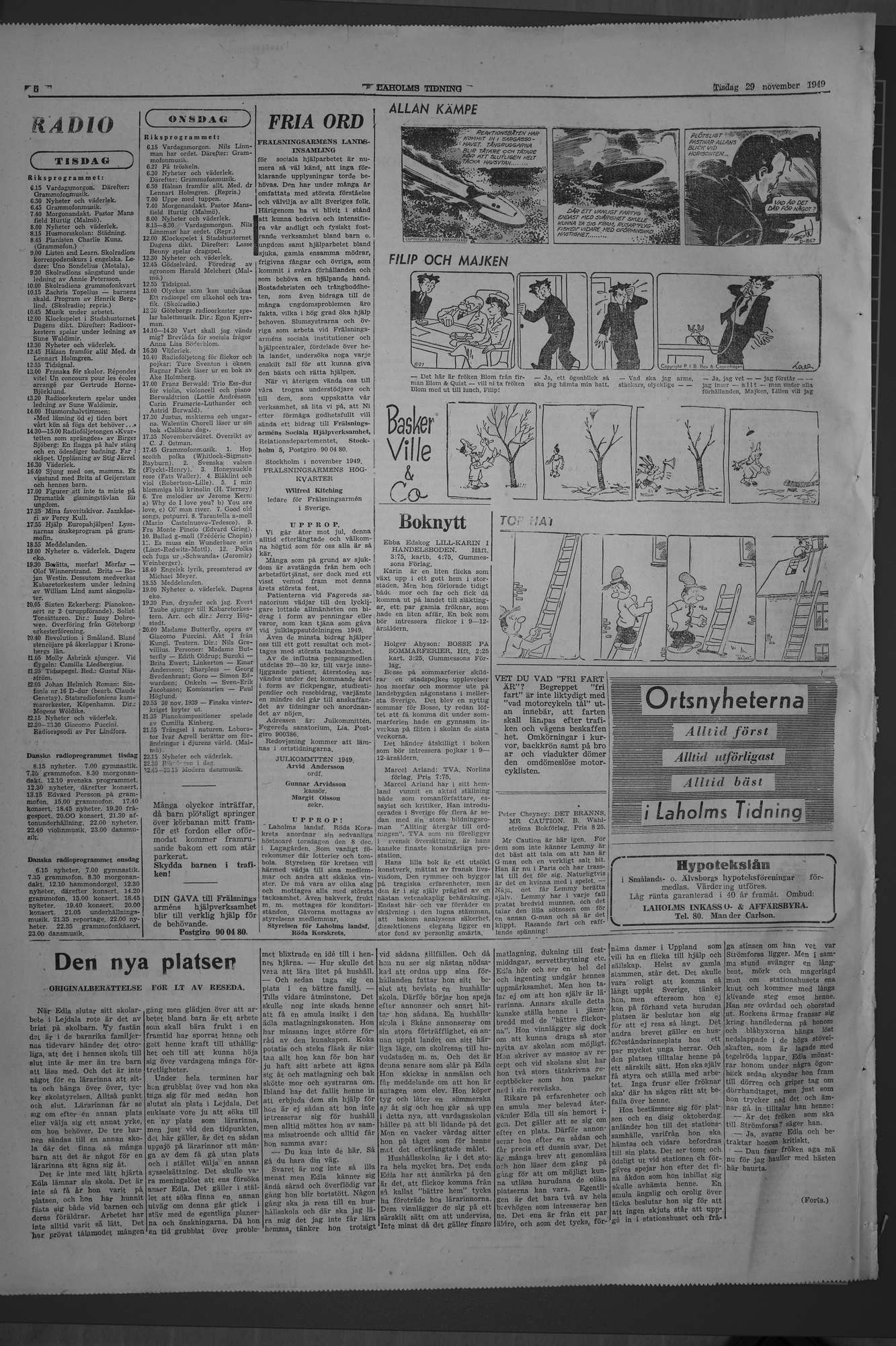 Laholms Tidning Tisdag 29 november 1949, sida 6