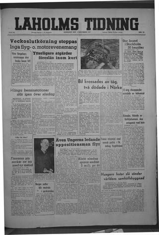 Förstasidan, Onsdag 5 november 1947