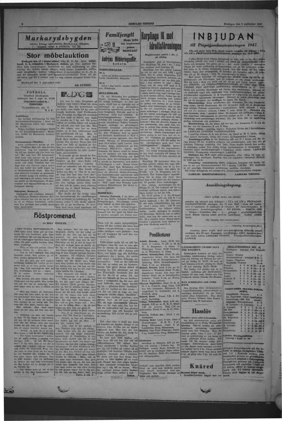 Laholms Tidning Fredag 5 september 1947, sida 4