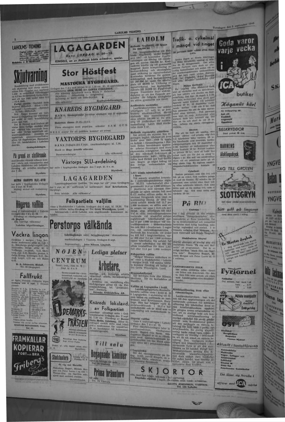 Laholms Tidning Torsdag 5 september 1946, sida 2