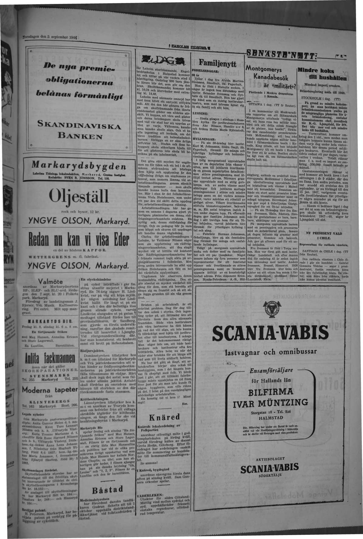 Laholms Tidning Torsdag 5 september 1946, sida 3