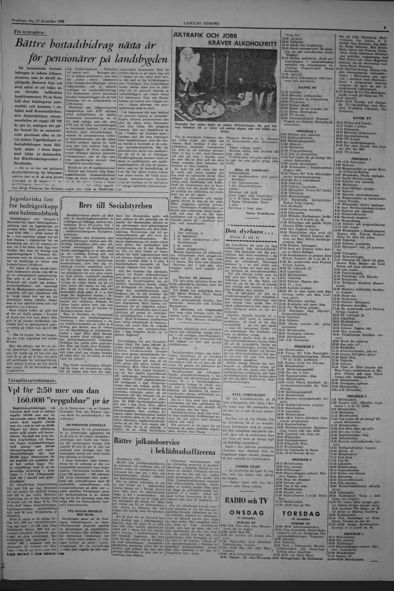 Laholms Tidning Onsdag 15 december 1965, sida 7