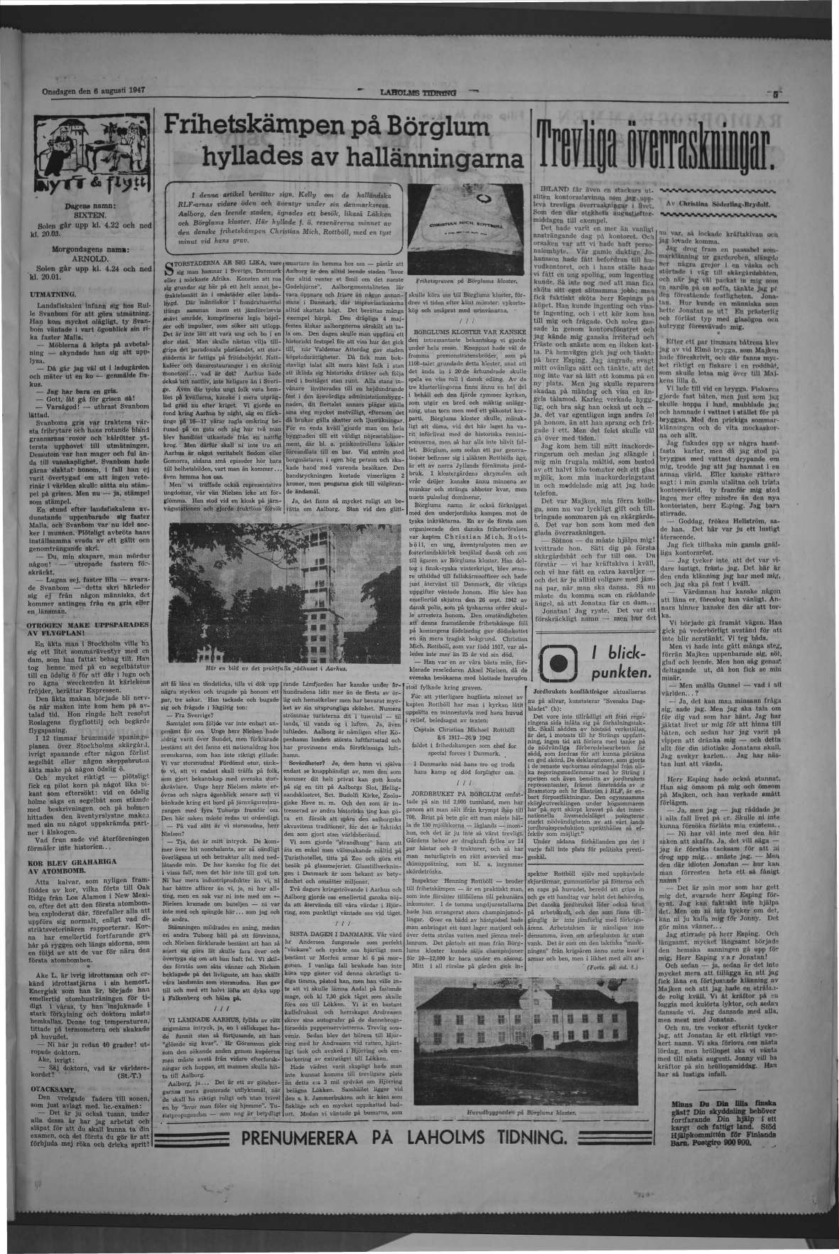 Laholms Tidning Onsdag 6 augusti 1947, sida 5