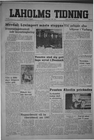 Förstasidan, Fredag 6 december 1946