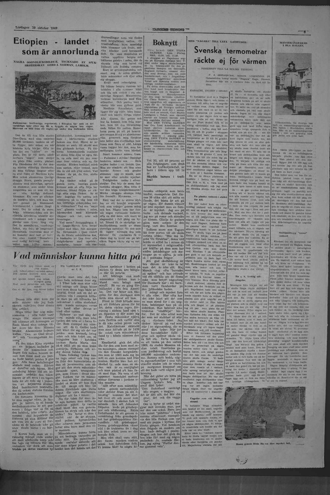 Laholms Tidning Lördag 29 oktober 1949, sida 5