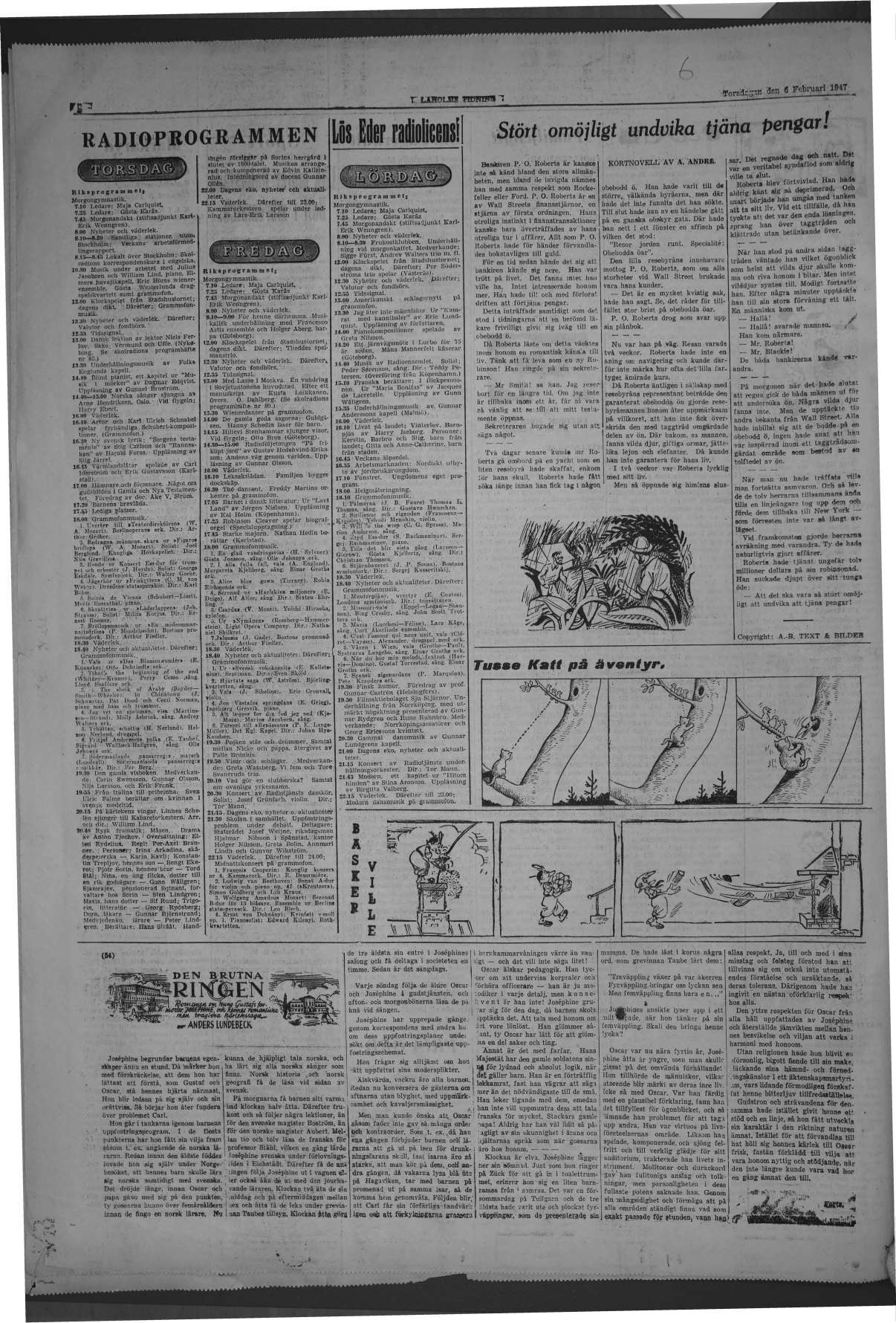 Laholms Tidning Torsdag 6 februari 1947, sida 6