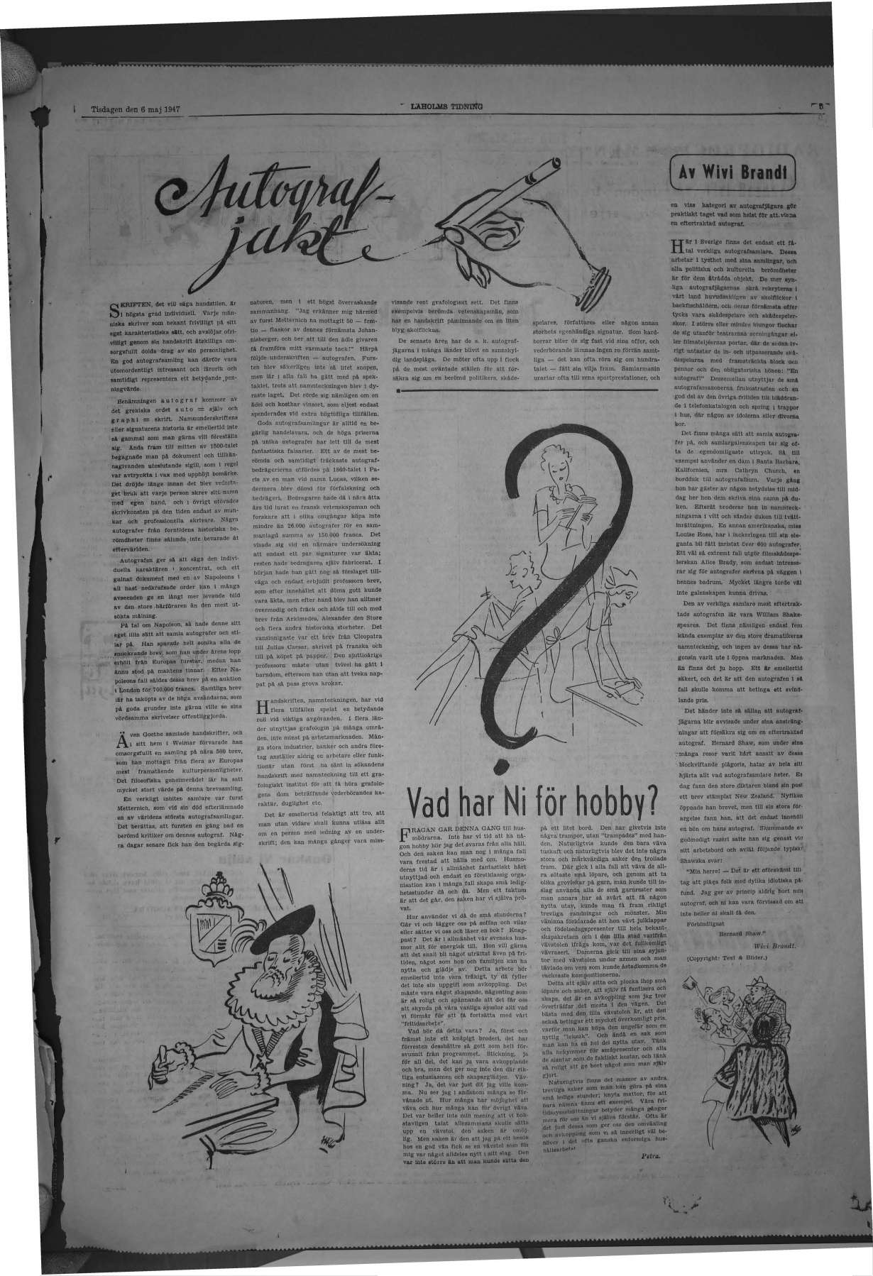 Laholms Tidning Tisdag 6 maj 1947, sida 5