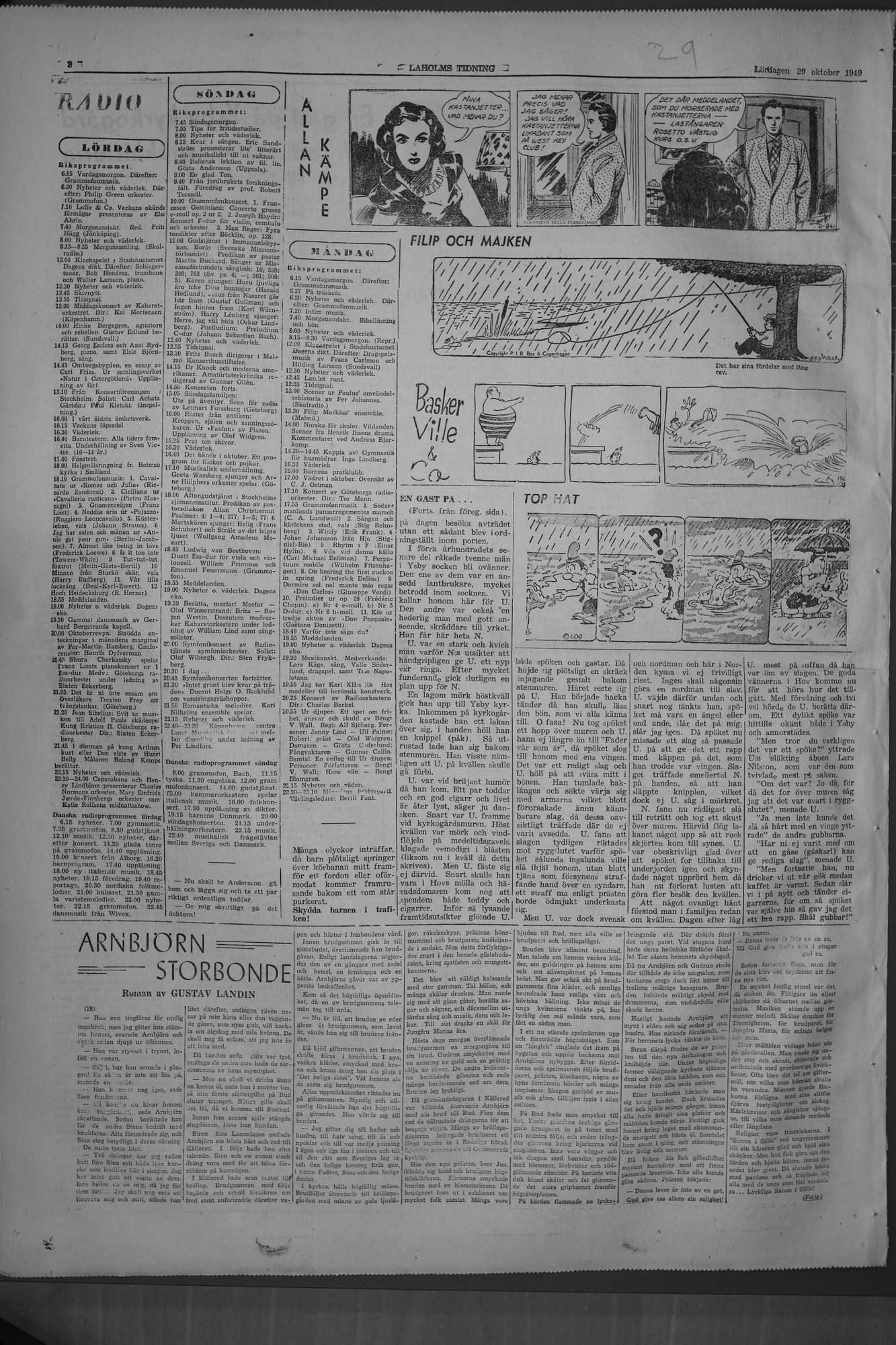 Laholms Tidning Lördag 29 oktober 1949, sida 8
