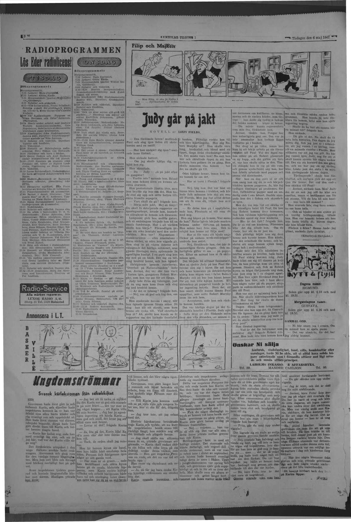 Laholms Tidning Tisdag 6 maj 1947, sida 6