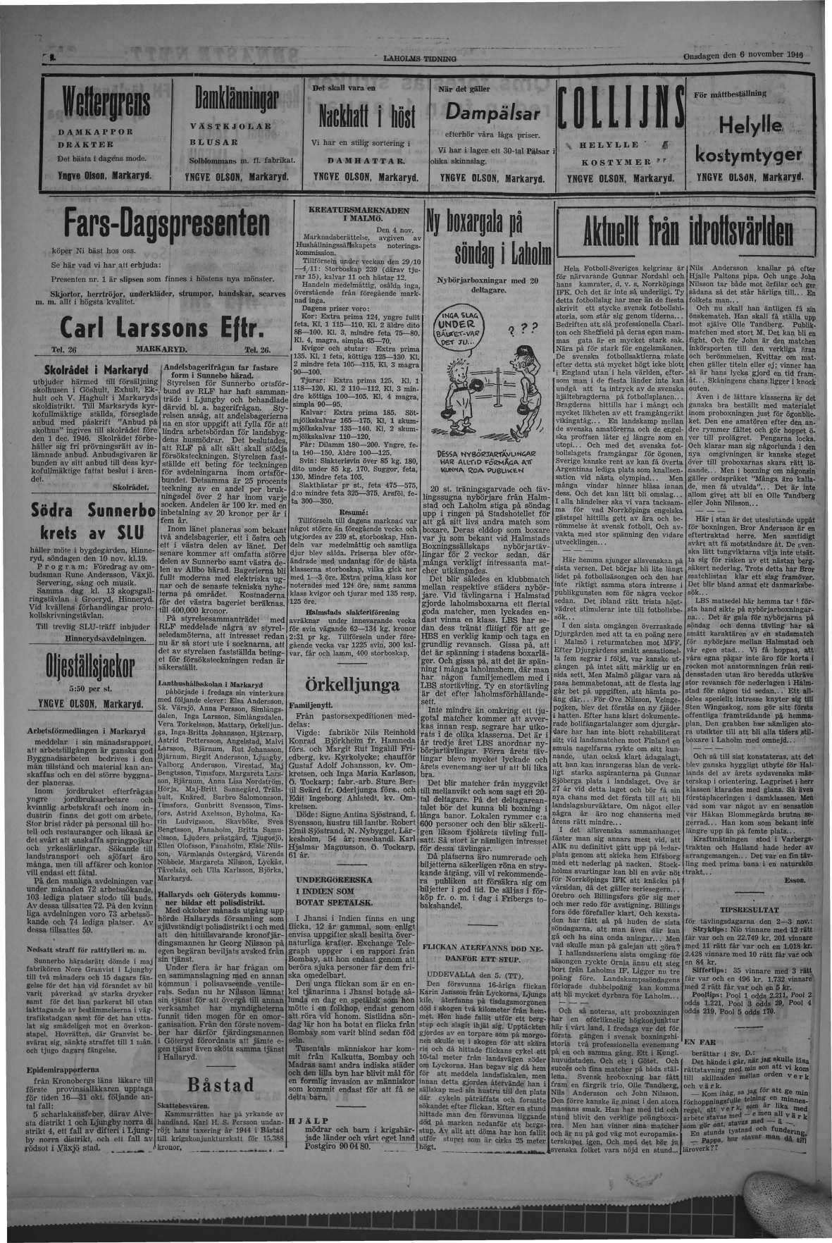 Laholms Tidning Onsdag 6 november 1946, sida 4