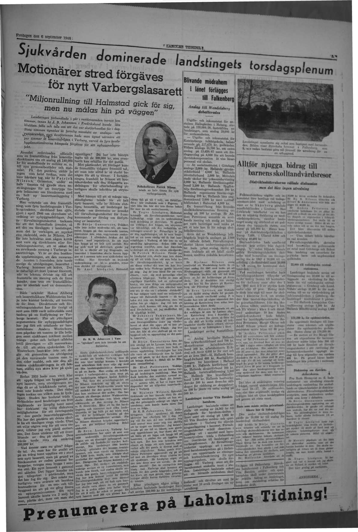 Laholms Tidning Fredag 6 september 1946, sida 5