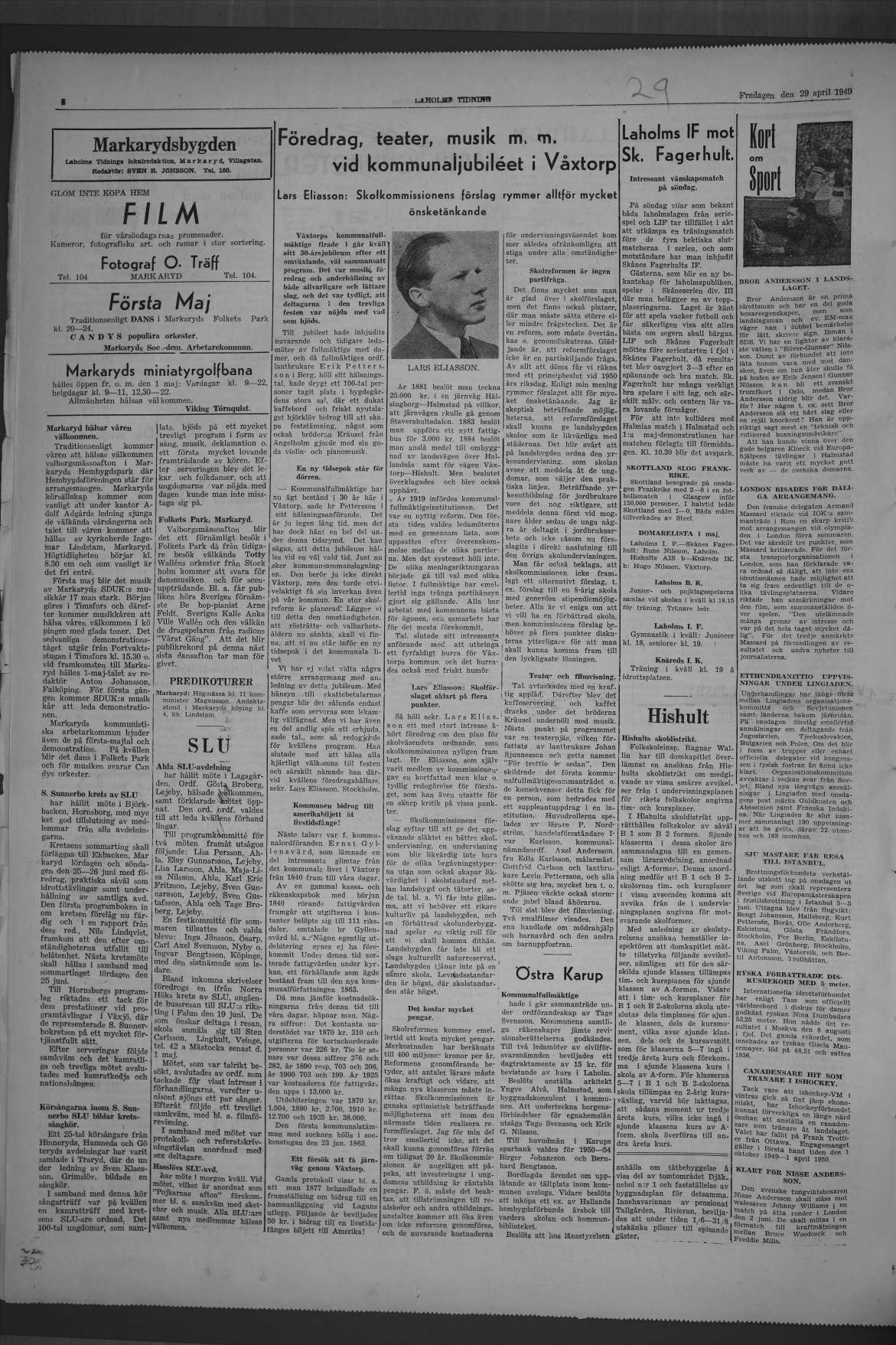Laholms Tidning Fredag 29 april 1949, sida 4