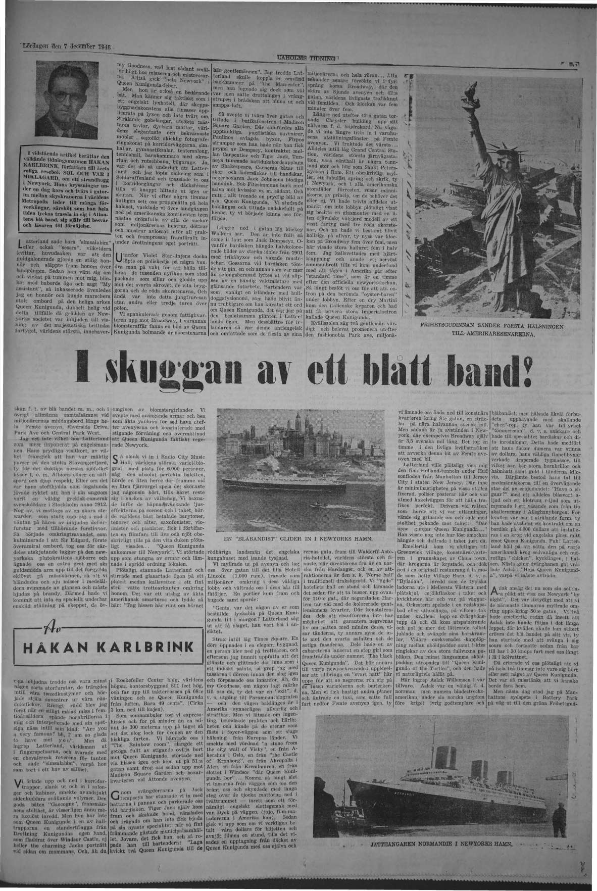 Laholms Tidning Lördag 7 december 1946, sida 5
