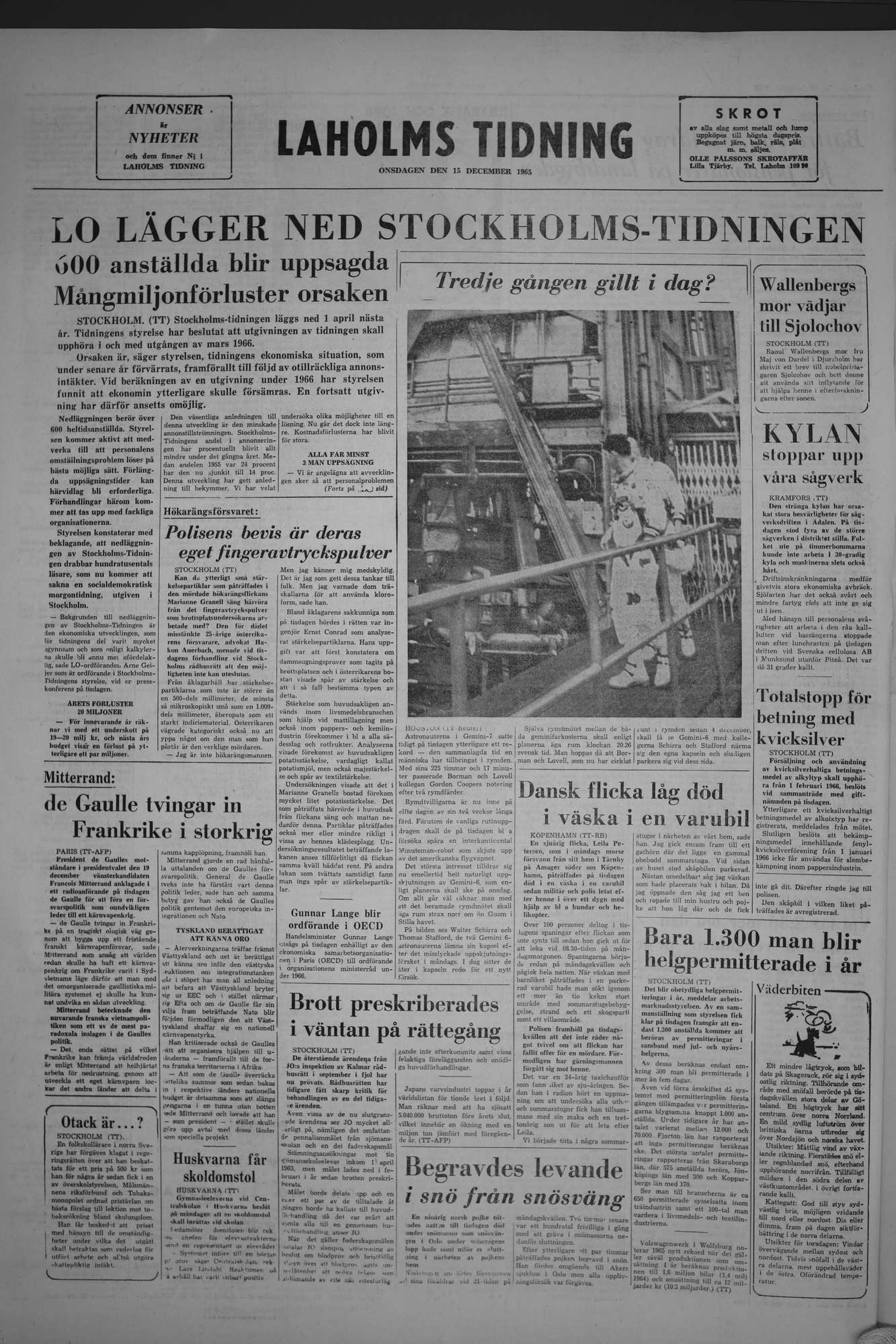 Laholms Tidning Onsdag 15 december 1965, sida 8