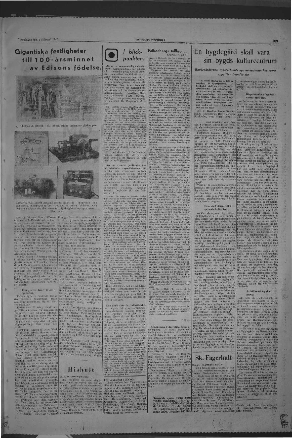 Laholms Tidning Fredag 7 februari 1947, sida 5