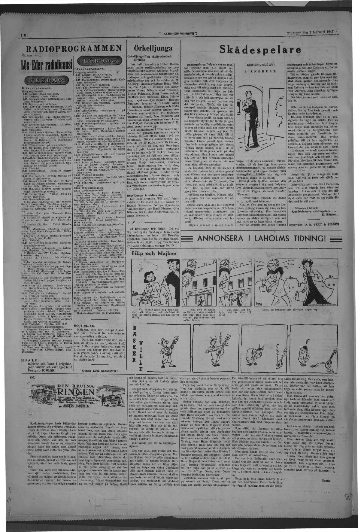 Laholms Tidning Fredag 7 februari 1947, sida 8