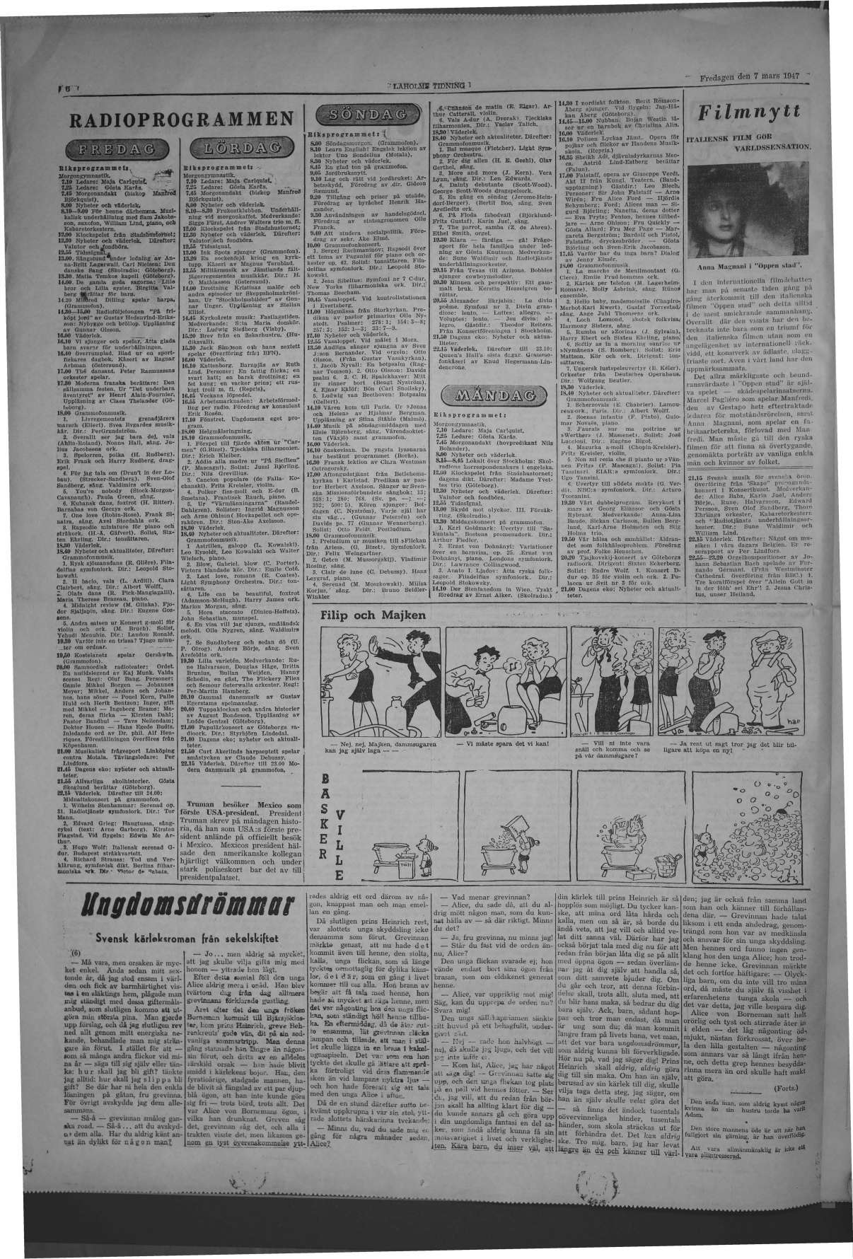 Laholms Tidning Fredag 7 mars 1947, sida 6