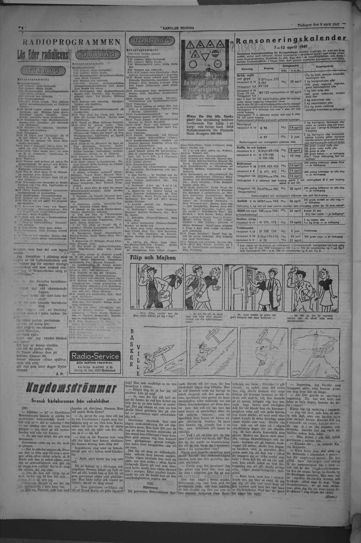 Laholms Tidning Tisdag 8 april 1947, sida 8