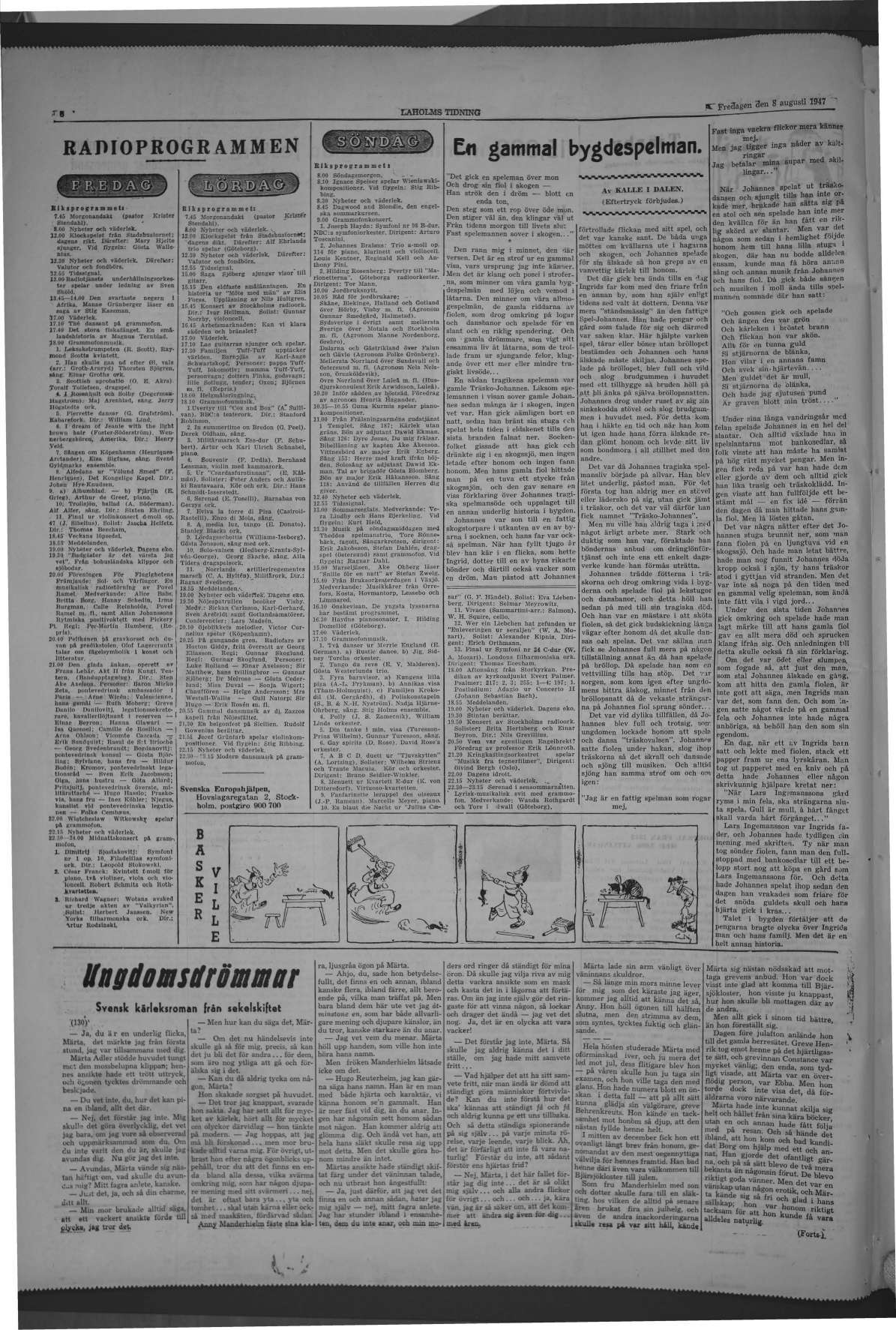 Laholms Tidning Fredag 8 augusti 1947, sida 6