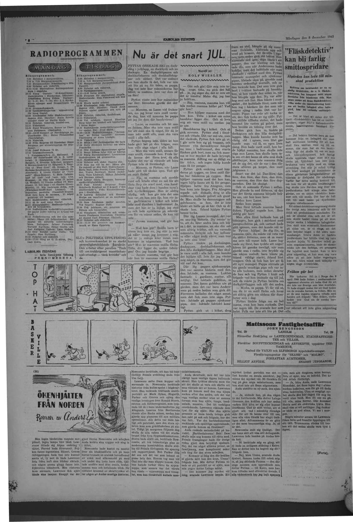 Laholms Tidning Måndag 8 december 1947, sida 6