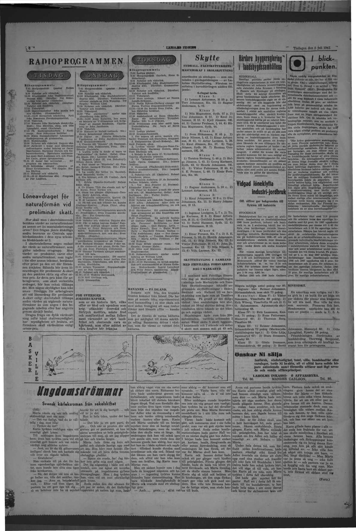 Laholms Tidning Tisdag 8 juli 1947, sida 6