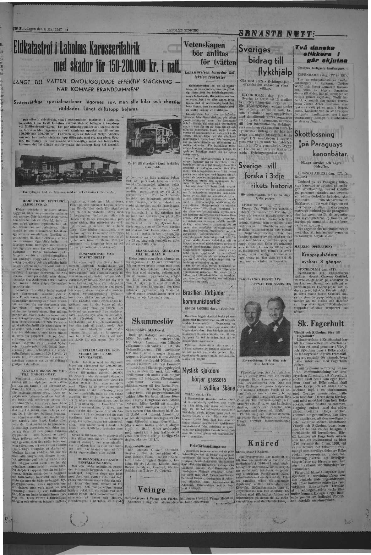 Laholms Tidning Torsdag 8 maj 1947, sida 3