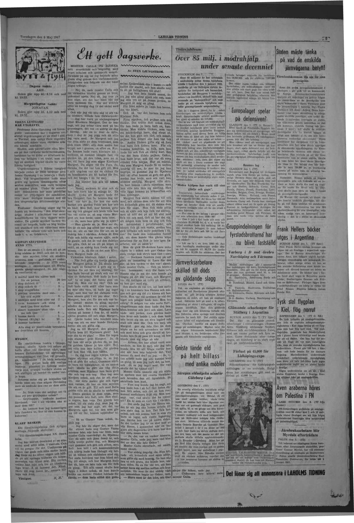 Laholms Tidning Torsdag 8 maj 1947, sida 5