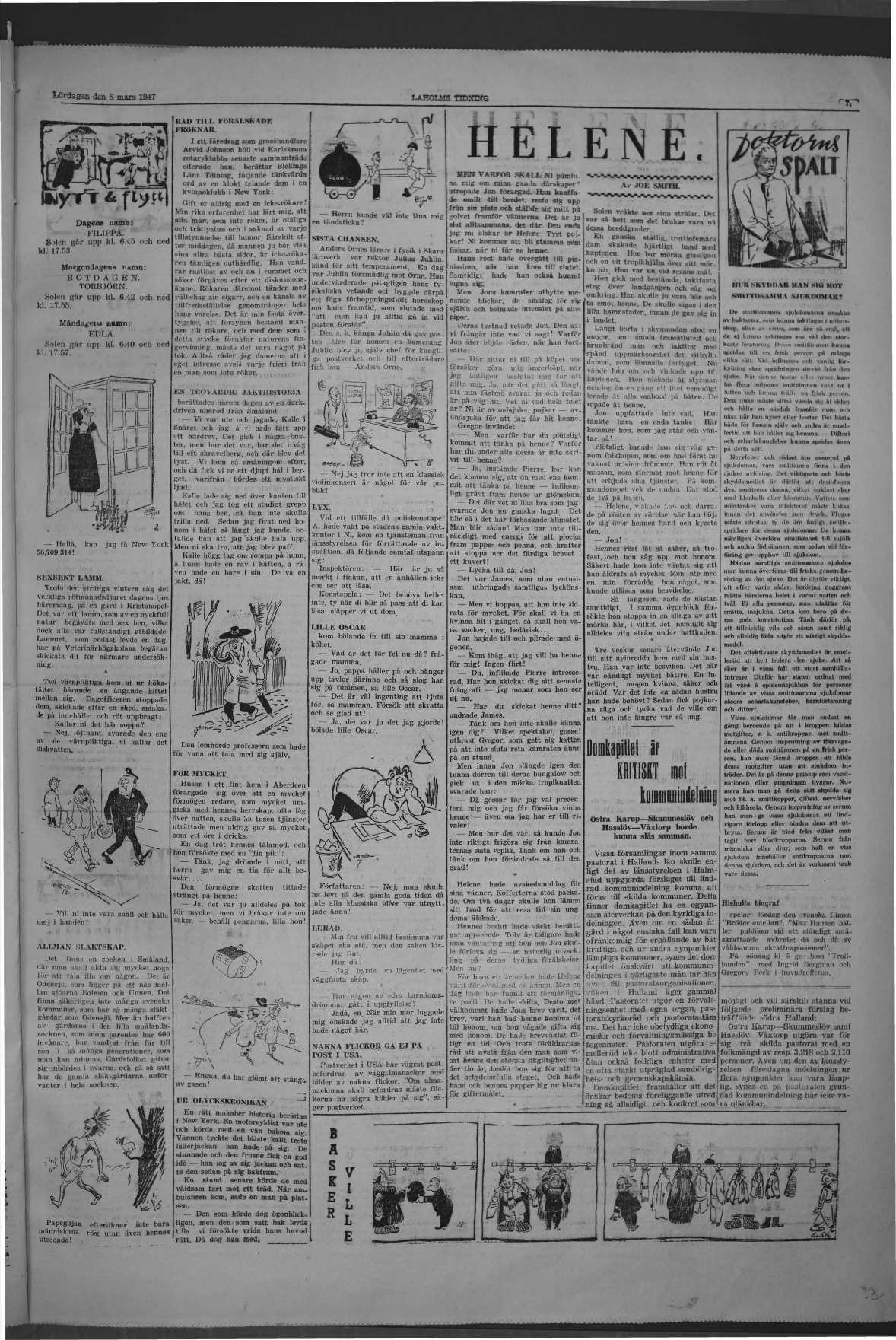 Laholms Tidning Lördag 8 mars 1947, sida 7