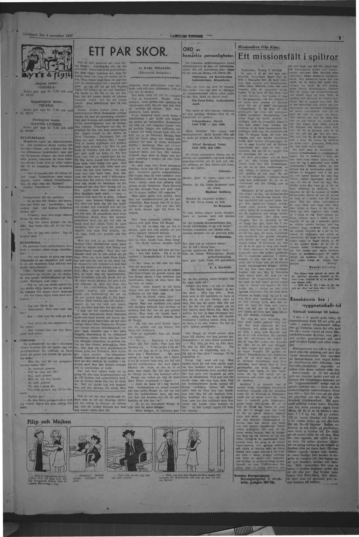 Laholms Tidning Lördag 8 november 1947, sida 7