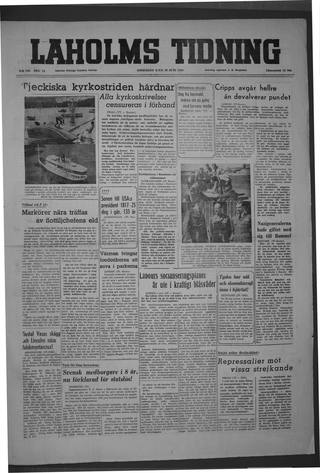Förstasidan, Onsdag 29 juni 1949