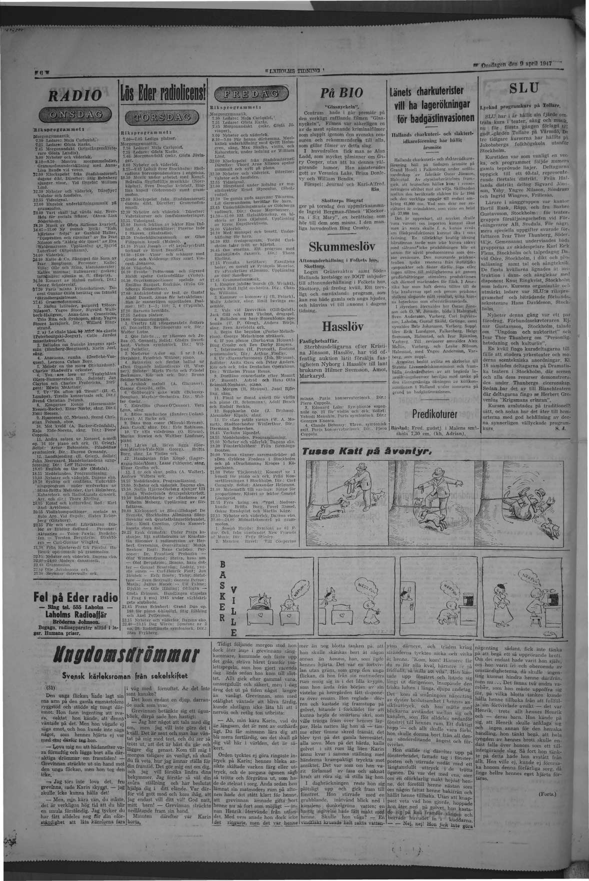 Laholms Tidning Onsdag 9 april 1947, sida 6