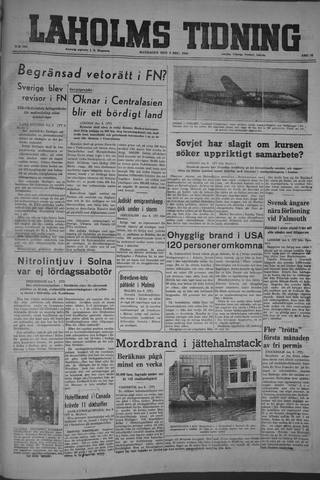 Förstasidan, Måndag 9 december 1946