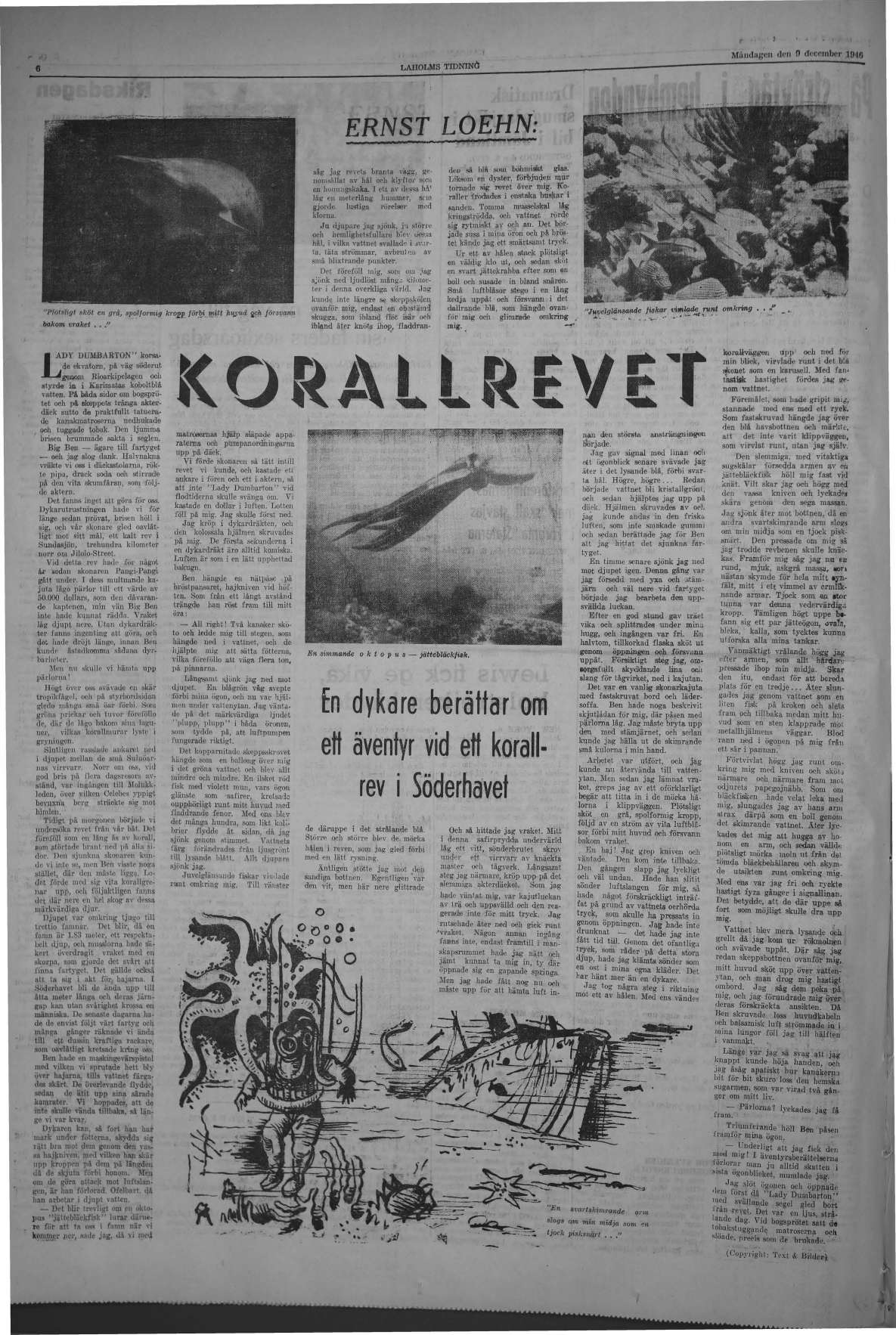 Laholms Tidning Måndag 9 december 1946, sida 6