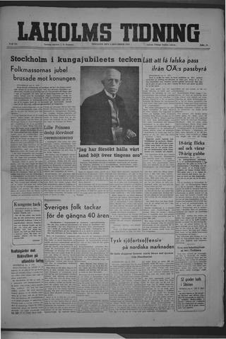 Förstasidan, Tisdag 9 december 1947