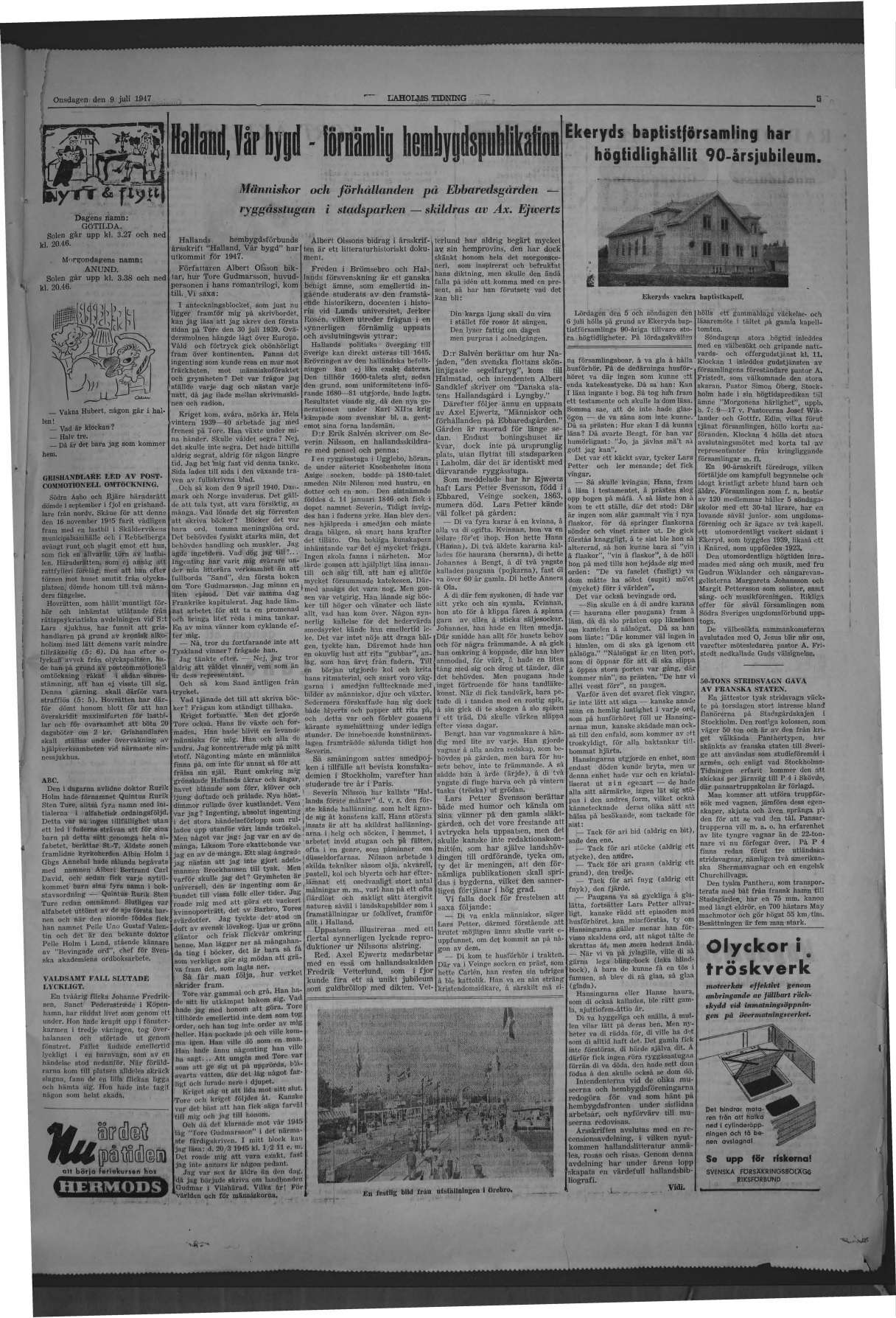 Laholms Tidning Onsdag 9 juli 1947, sida 5