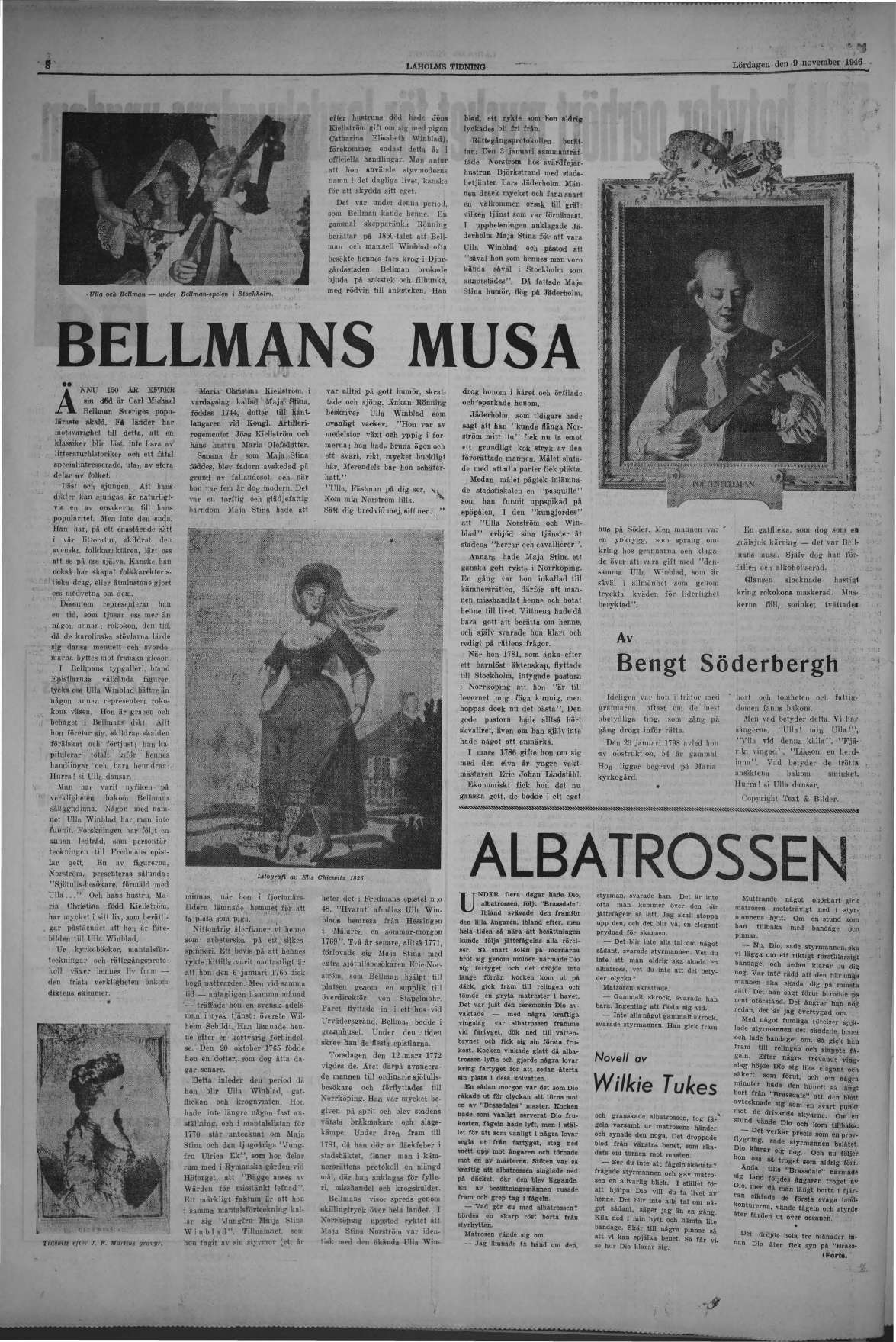 Laholms Tidning Lördag 9 november 1946, sida 8