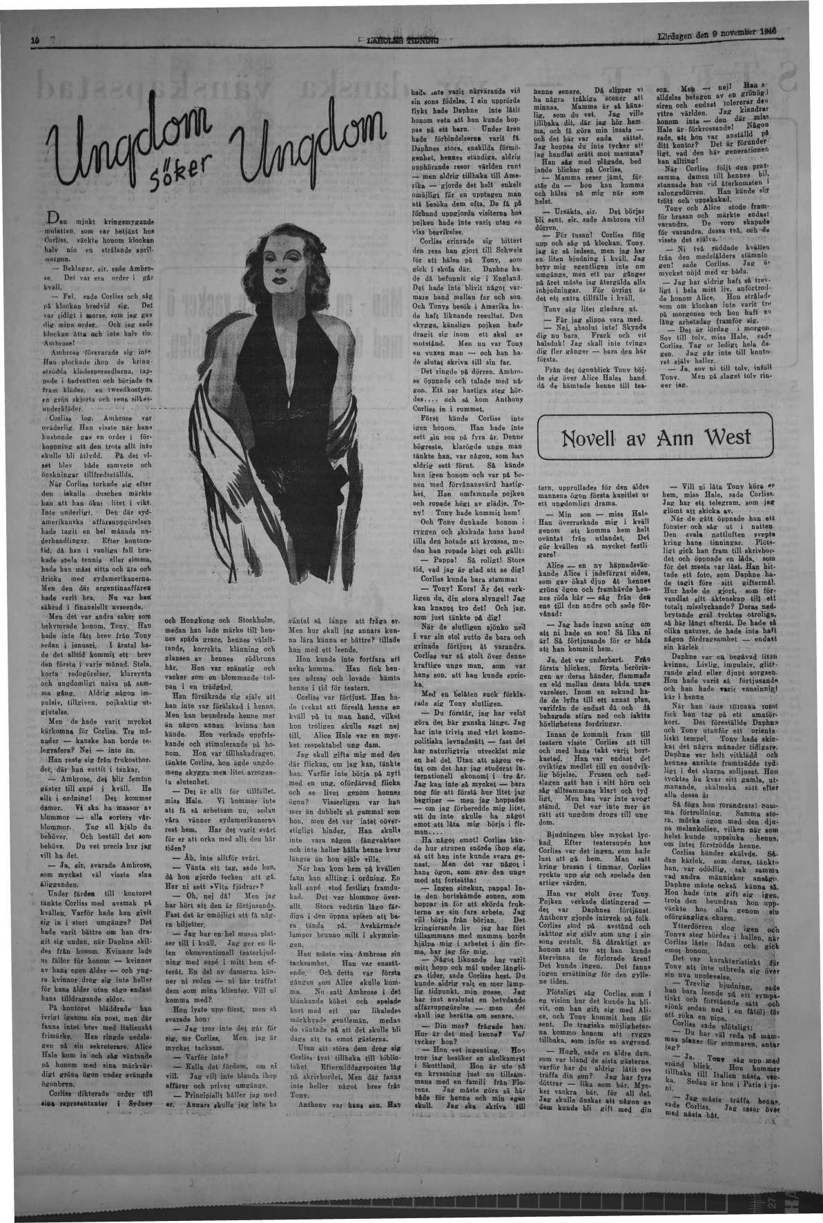 Laholms Tidning Lördag 9 november 1946, sida 10