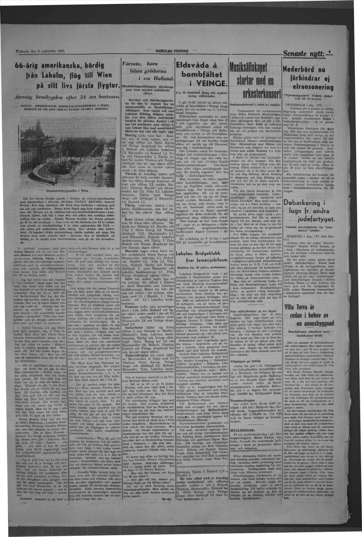 Laholms Tidning Tisdag 9 september 1947, sida 3