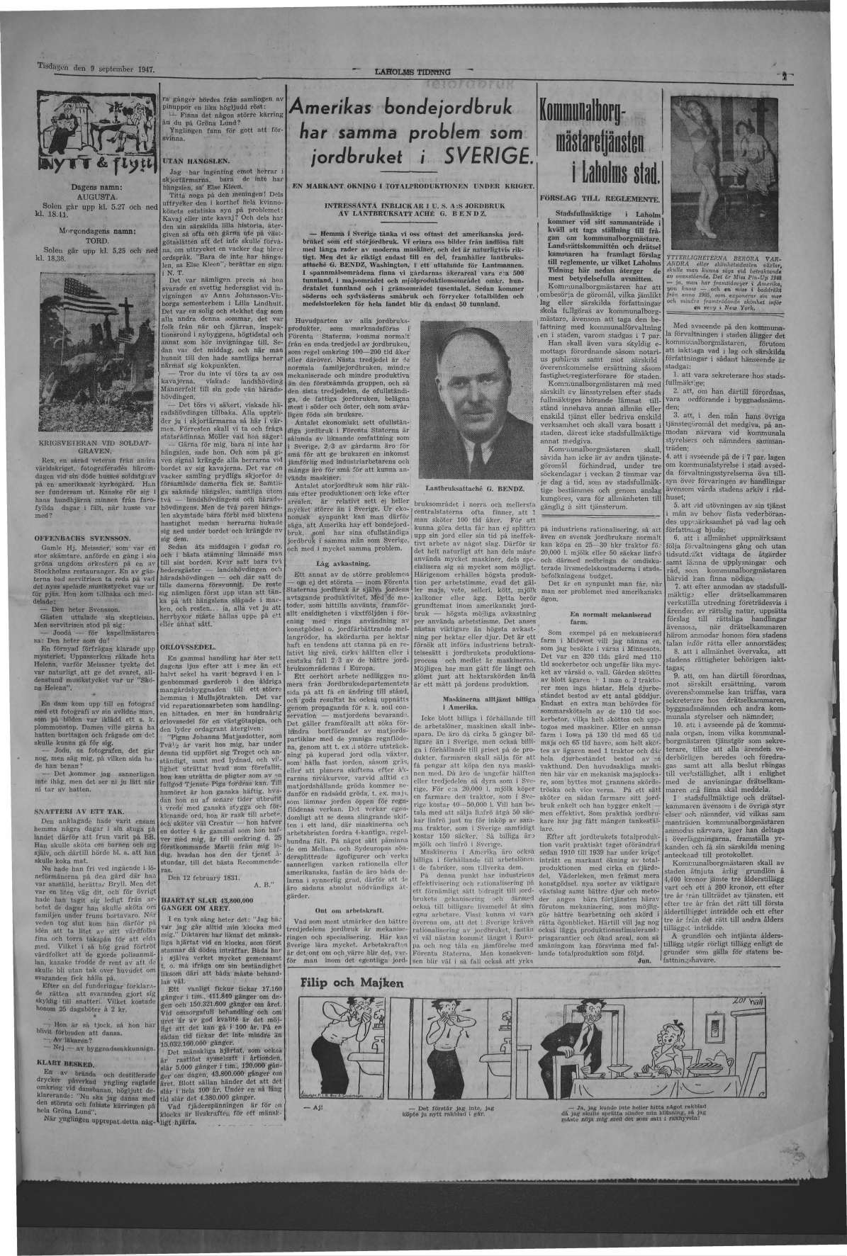 Laholms Tidning Tisdag 9 september 1947, sida 7