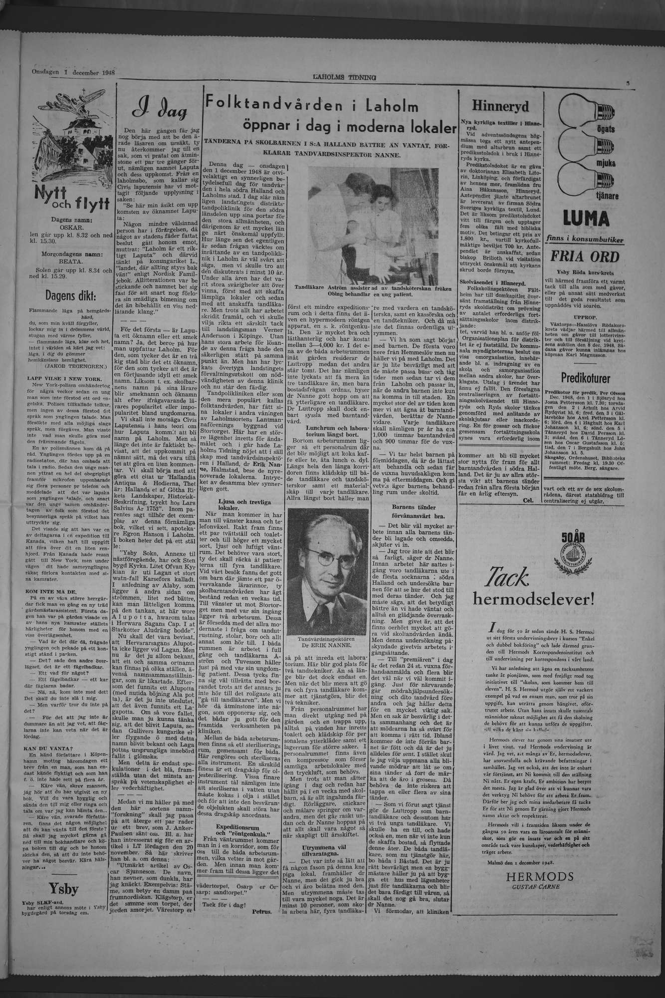 Laholms Tidning Onsdag 1 december 1948, sida 5