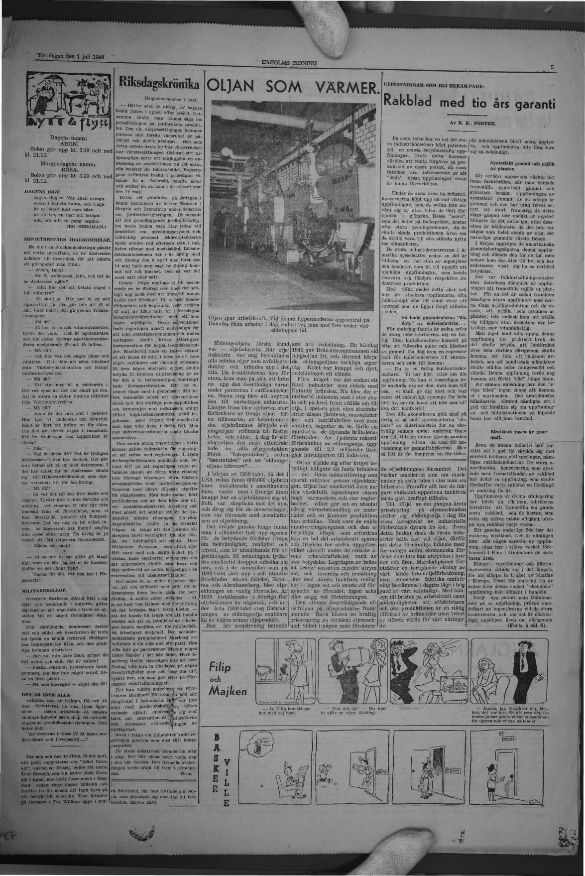 Laholms Tidning Torsdag 1 juli 1948, sida 5