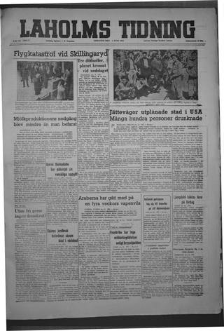 Förstasidan, Tisdag 1 juni 1948
