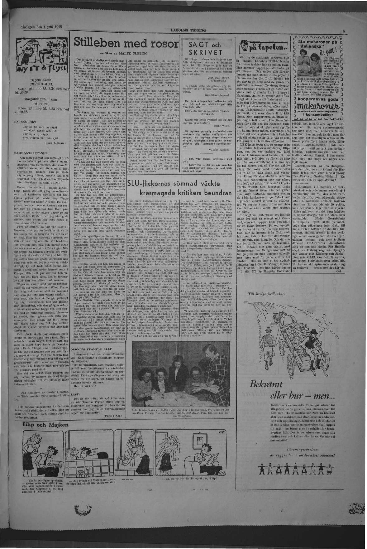 Laholms Tidning Tisdag 1 juni 1948, sida 5