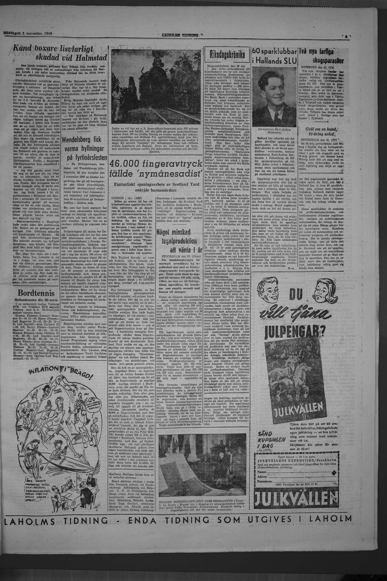 Laholms Tidning Måndag 1 november 1948, sida 5