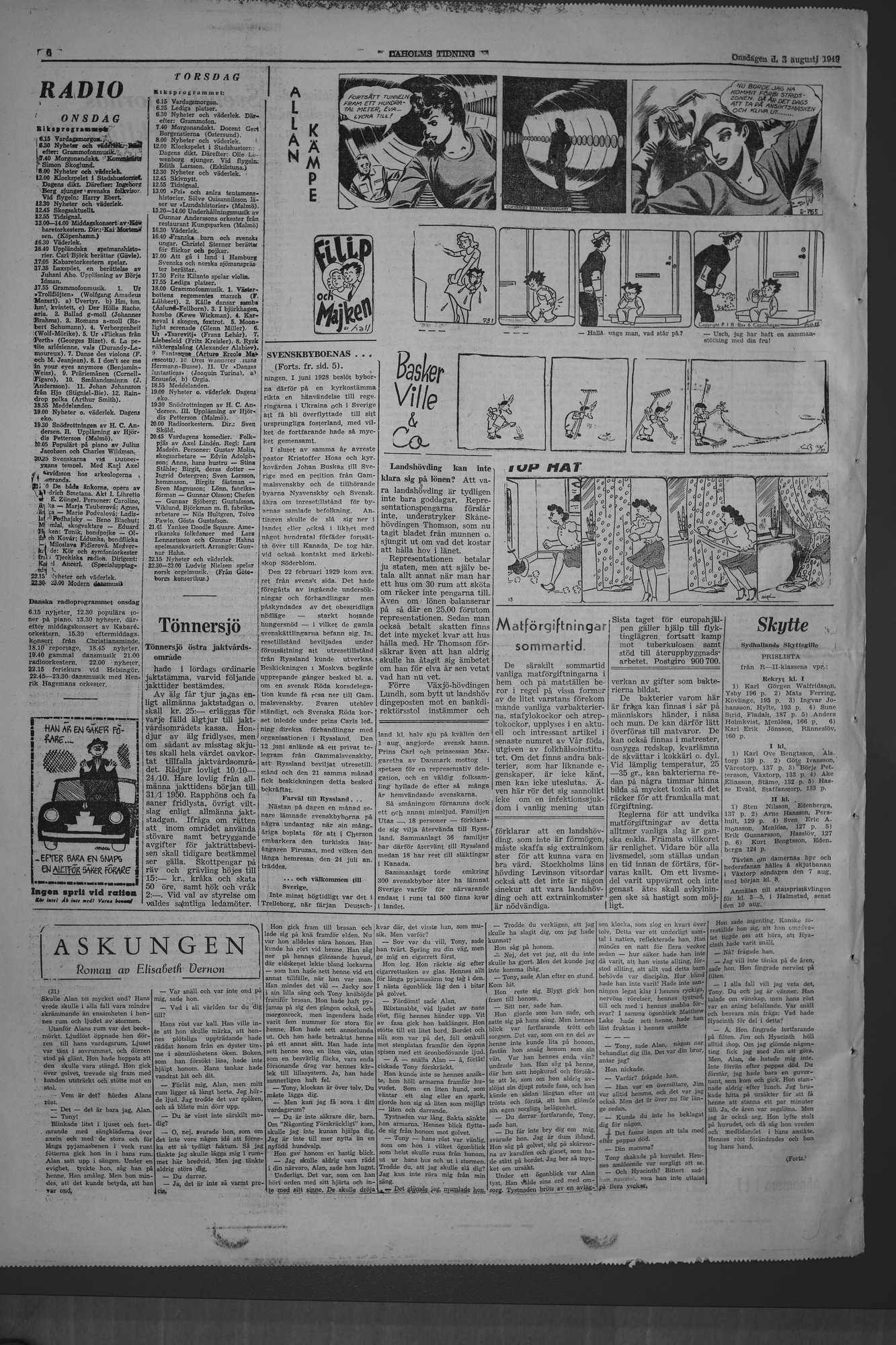 Laholms Tidning Onsdag 3 augusti 1949, sida 6