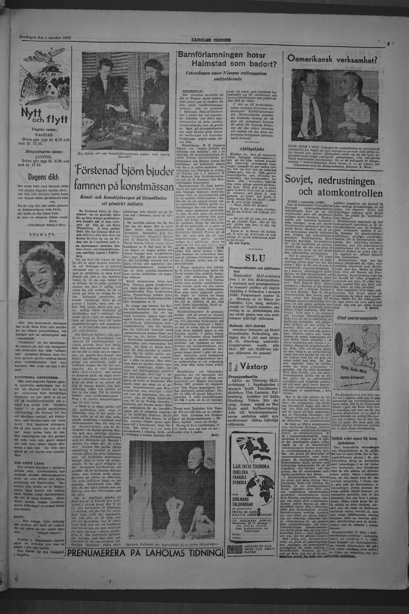Laholms Tidning Fredag 1 oktober 1948, sida 5